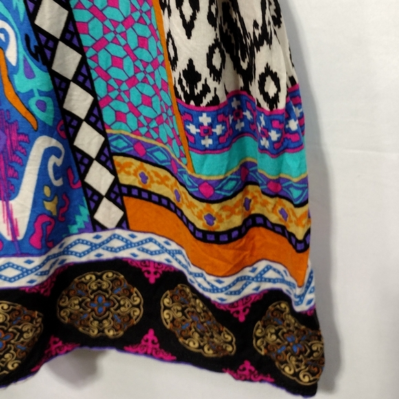 Flying Tomato Artsy Blouse Dress Women's S Multicolor Boho Retro 90s Y2K Casual - Picture 4 of 7